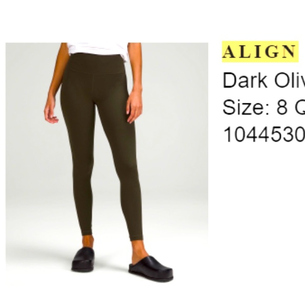 ALIGN PANT 28” DARK OLIVE SIZE 8